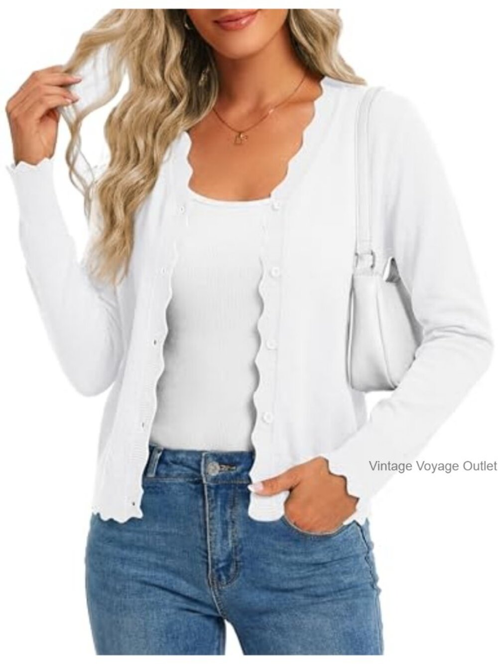 Viscose Polyamide V-Neck Button Cardigan Sweater Lightweight Knit